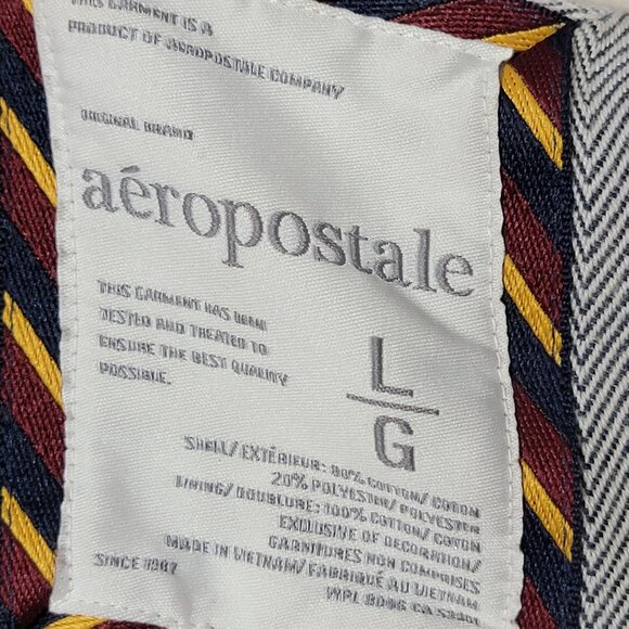 Aeropostale Womens Y2K Varisity 2000s Preppy Graphic Patchwork Hoodie Jacket L - Picture 14 of 15